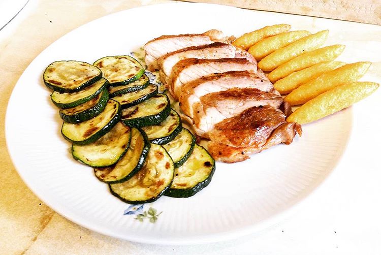 grilled-pork-steak-croquettes-and-zucchini